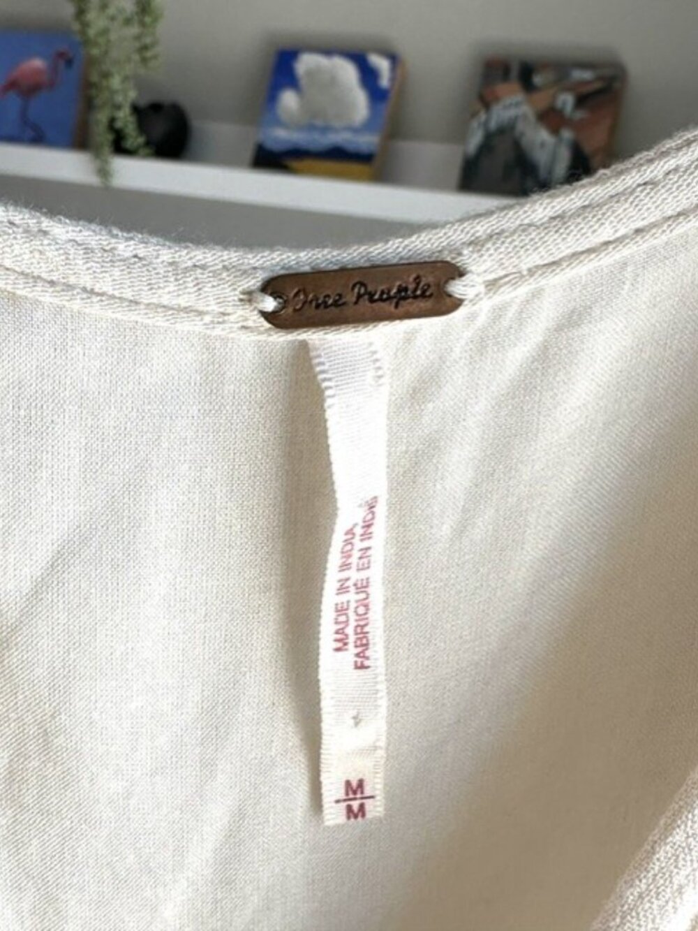 Free People Off-White Embroidered Boho Summer Dress - Medium - Picture 4 of 4